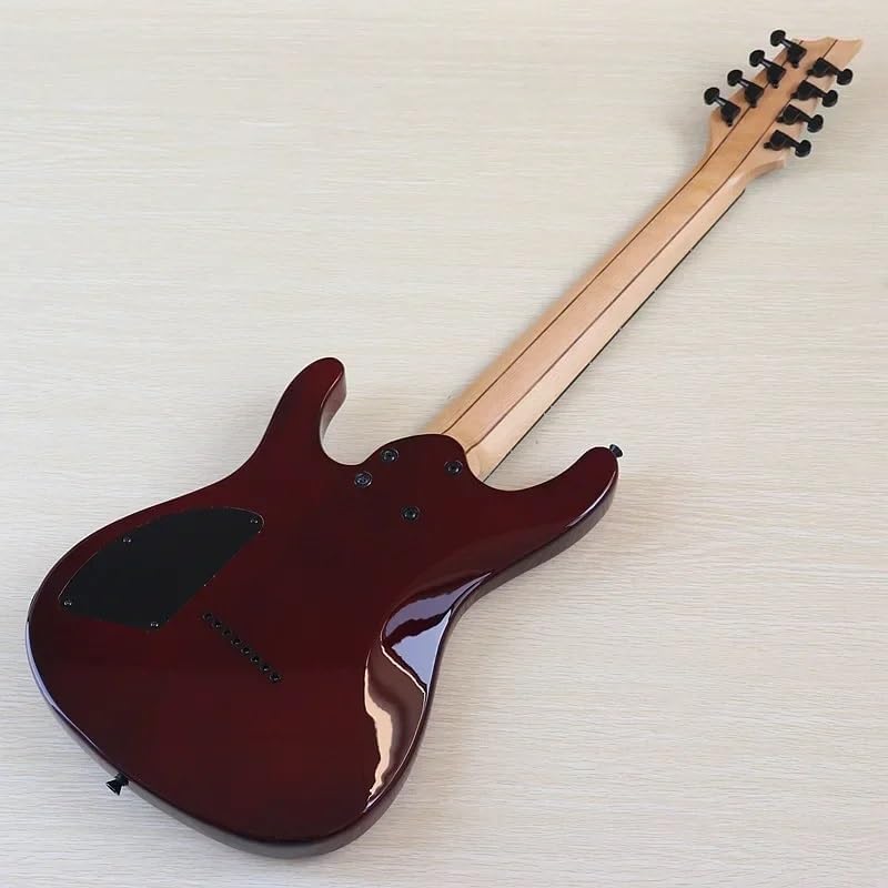 8-String Electric Guitar, 39-Inch Full Size, Natural High Gloss Finish, Tree Burl Top,24-Fret(M1)