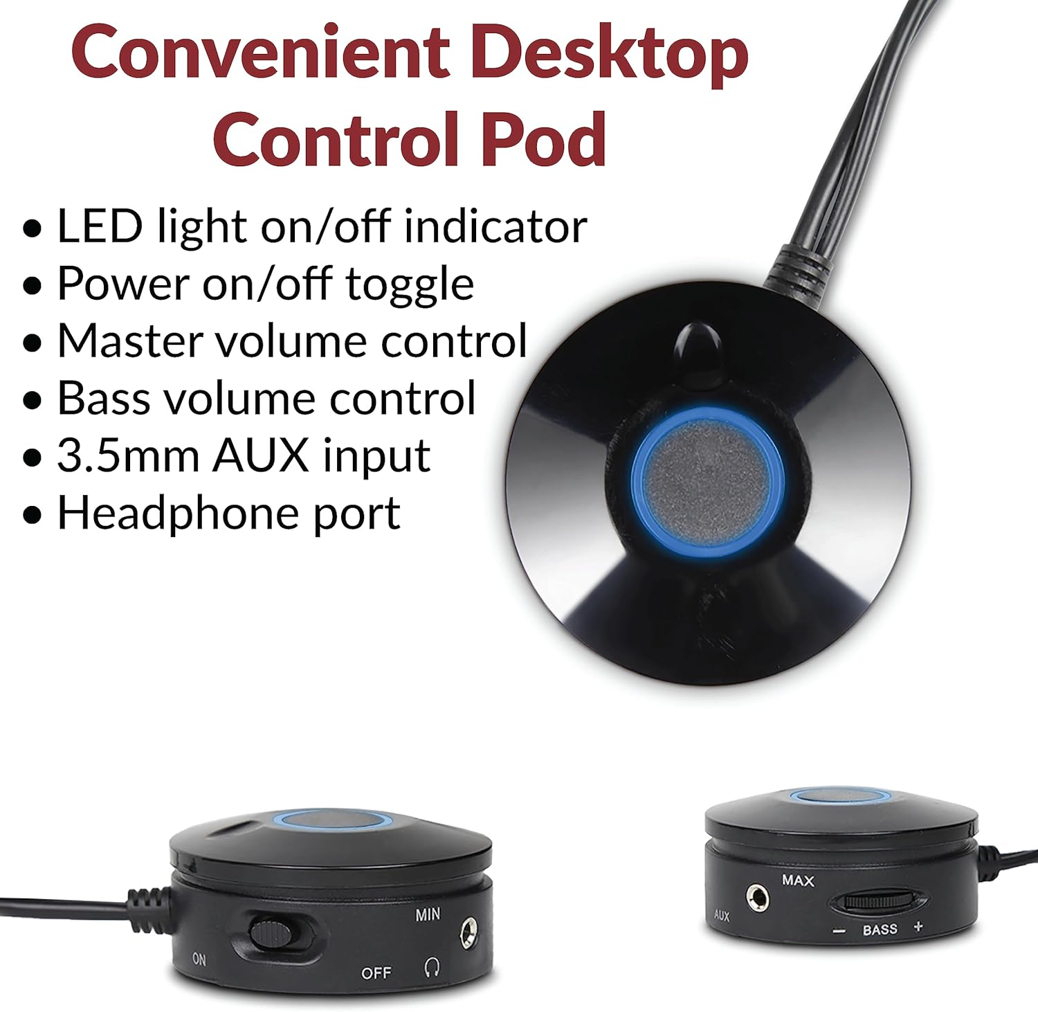 Cyber Acoustics CA-3810 2.1 Multimedia Speaker System with Subwoofer, 80 Watts Peak Power, Strong Bass, Perfect for Music, Movies, and Games