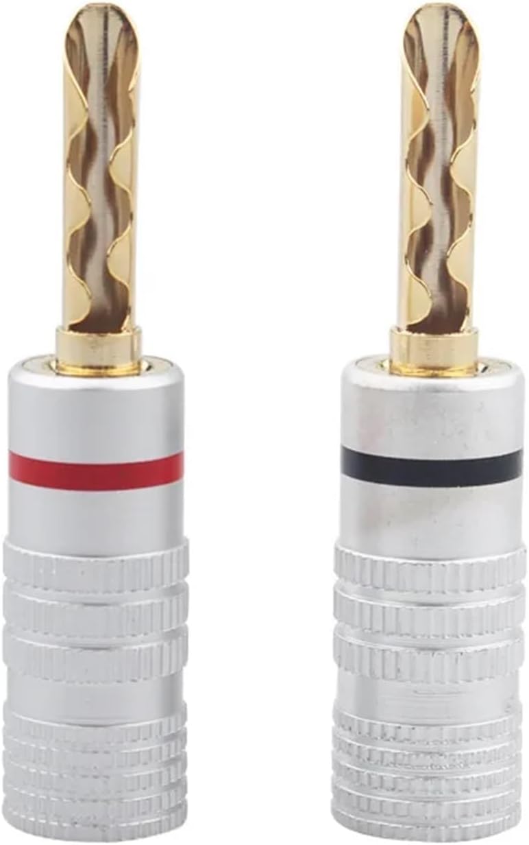 24 Pieces 4mm Audio Banana Plugs 24K Gold Plated Speaker Amplifier Cable Banana Jack Connectors Plugs(50 Pieces)