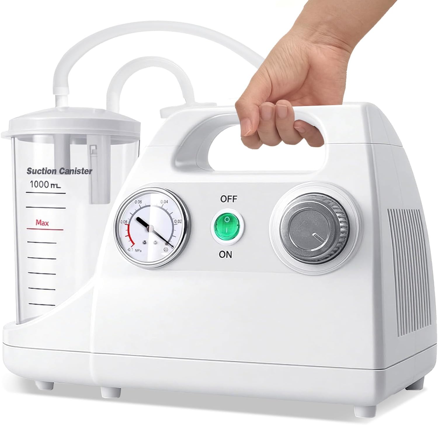 Portable Veterinary Suction Machine for Home Care, White Suction Machine with 1000ML Container and Other Accessories