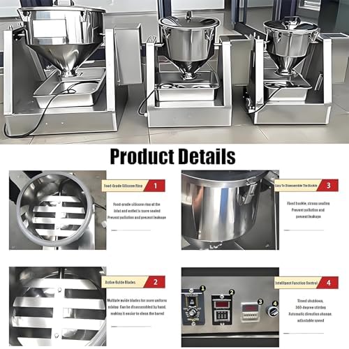 20L Electric Dry Powder Mixer, Stainless Steel Particle Blender, 360° Rotating Powder Mixing Machine for Laboratory & Food Processing, Ideal for Teaching and Research