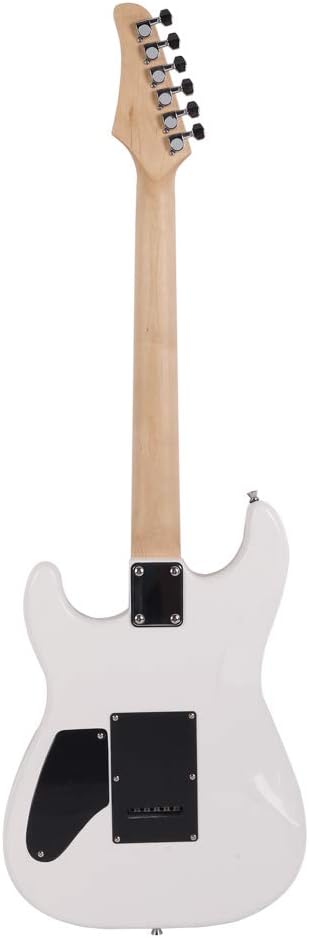 Electric Guitar with Gig Bag,Straps,Picks,Power Cord,Tremolo Arm Set for for Beginner Kid Teen Student Adult Travel,Lightning Style (White back)