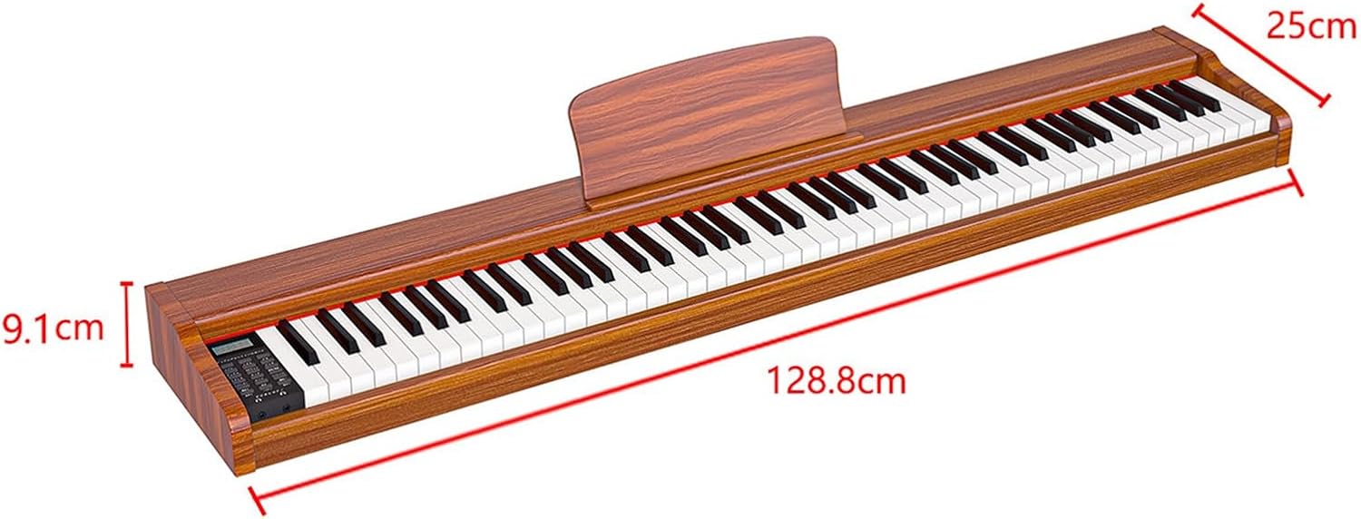 88 Keys Weighted Keyboard With Stand, Sustain Pedal, Hammer-Action Digital Piano, Portable Electronic Keyboard Full Size with Dual Speakers, Support Bluetooth MIDI For Beginner, Professional(White)