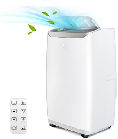 GAOMON 12000 BTU Portable Air Conditioner, Portable AC with Remote Control for Room up to 550 Sq.Ft, 3-in-1 Functions/Digital Display/24 Hrs Timer/Caster Wheels for Home/Office/Dorms