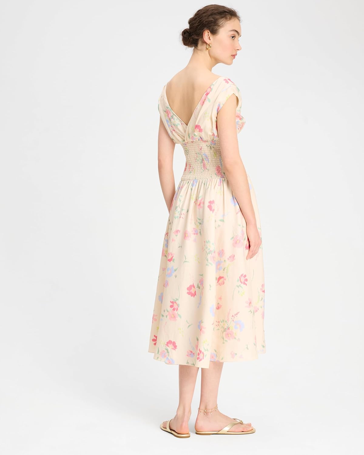 kate spade new york Women's Whimsical Garden Smocked Midi Dress