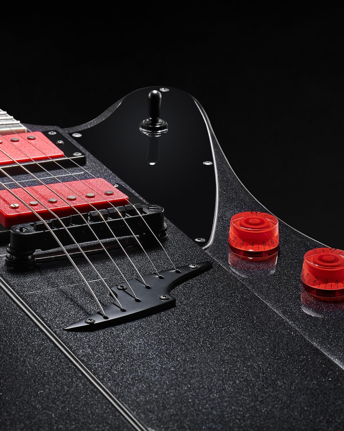 WestCreek Mirage Solid Body Electric Guitar, Mahogany Body, Maple Neck, Ebony Fretboard, Rounded End Frets, Bone Nut, 24 Frets (Black)