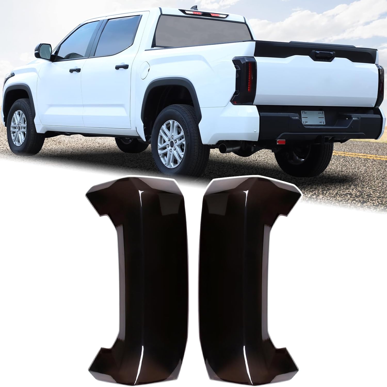 Aunginsy Tail Light Lamp Cover Compatible with Toyota Tundra 2022-2026, Rear Taillight Lamp Cover Shell Shade Smoked Black Frame Bezels Trim Cover Rear Headlight Protection Cover Exterior Accessories