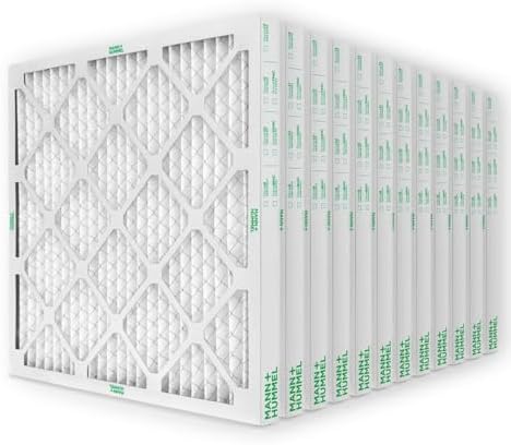 Mann+Hummel 20x20x2 MERV 11 Pleated HVAC AC Furnace Air Filters. Case of 12. (Exact Size: 19.5 x 19.5 x 1.75 Inches)