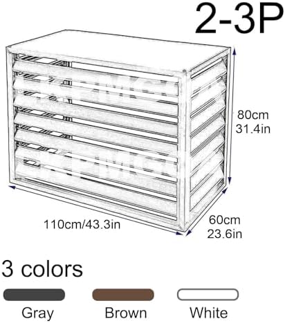 All Weather Air Conditioning Cover, Air Conditioning Cover Protection Against Rain and Sun Protection, Garden Tidying, Theft proof(Brown,110cm)