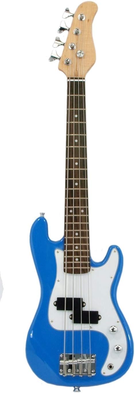 Electric Base Guitar, Small Scale 36 Inch Children's Sized Mini, Color: Blue