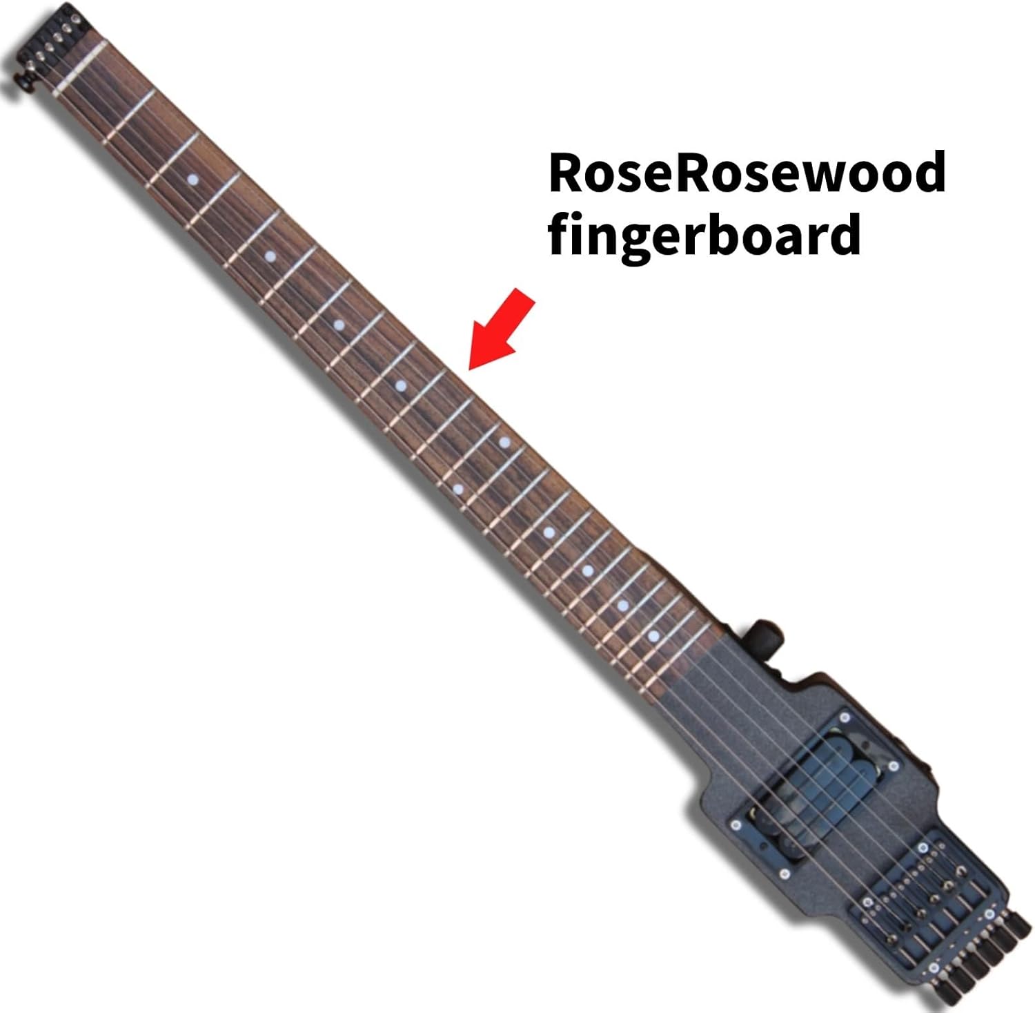 Travel Guitar Electric Headless Guitar 6 Strings One-Piece Maple Neck Through Body Brass Fix Bridge Professional Headless Guitar