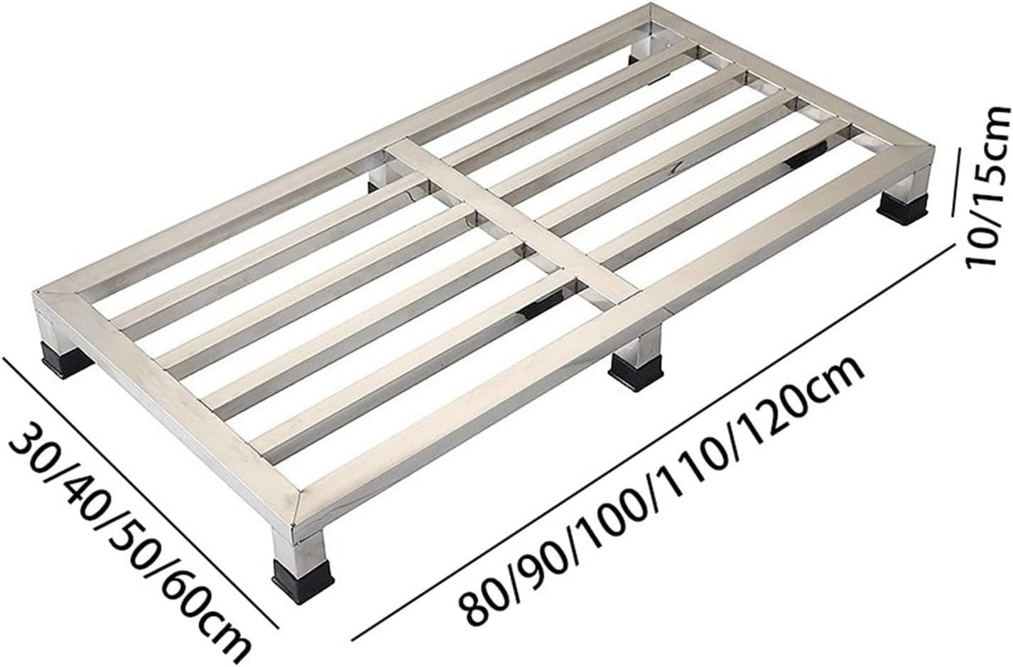 Heightened Air Conditioner Base, Stainless Steel Moisture-Proof Floor Pallets, One-Piece Furniture Appliances Base Stand for Warehouse Supermarket(60x110x15cm)