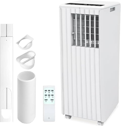 8,000 BTU Portable Air Conditioners - Rooms Up to 350 Sq.Ft - 3-In-1 AC Unit With Dehumidifier (45L/Day) & Fan - Includes Remote Control, 24H Timer & Window Kit - Quiet Operation
