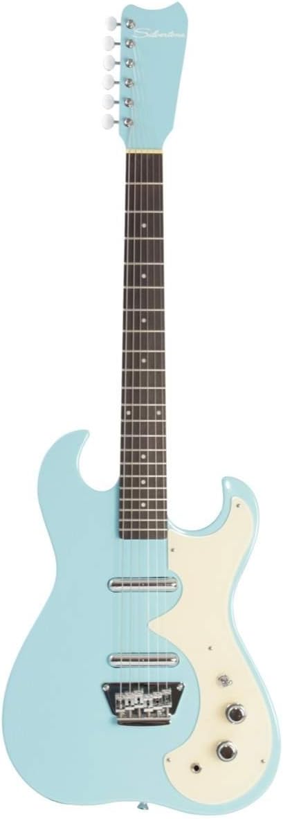 Silvertone Classic 1449-BDLB Solid-Body Electric Guitar, Daphne Light Blue
