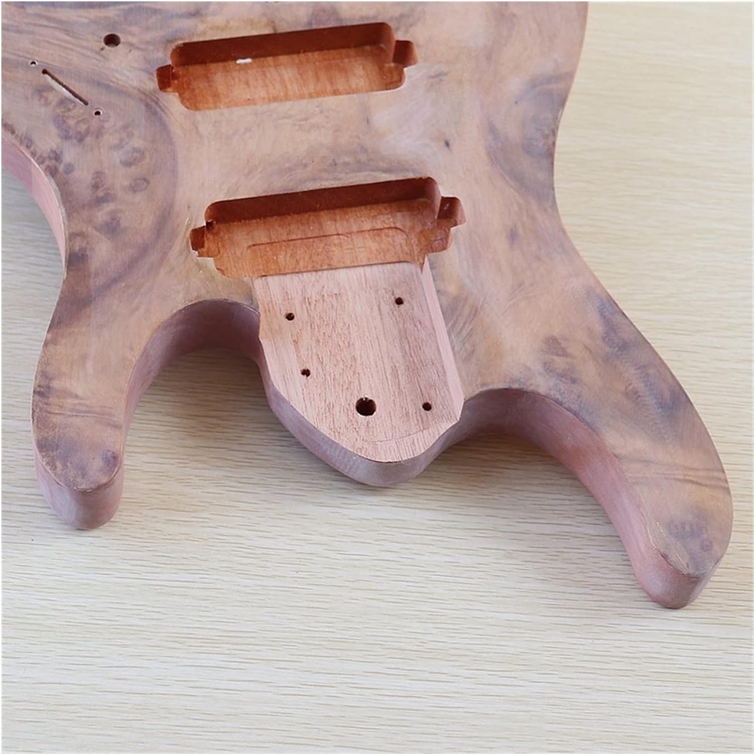 TSTS 8 String Electric Guitar Body Tree Burl Top Guitar Barrel Okoume Wood Body for Electric Guitar Guitar DIY Accessory