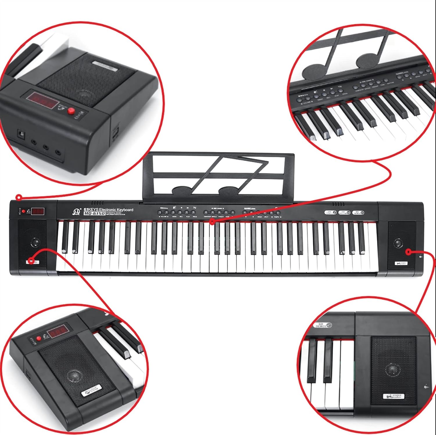 Keyboard Piano Digital Electronic Piano 61-Key Keyboard Music Piano Beginner Kit Music Synthesize Controller