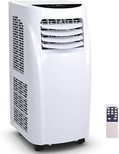 LDAILY Moccha 10000 BTU Portable Air Conditioner, 3-in-1 Cooler Fan Dehumidifier with 2 Fan Speeds, Remote Control and Digital LED Display Ultra-Quiet for Small Room Home Office