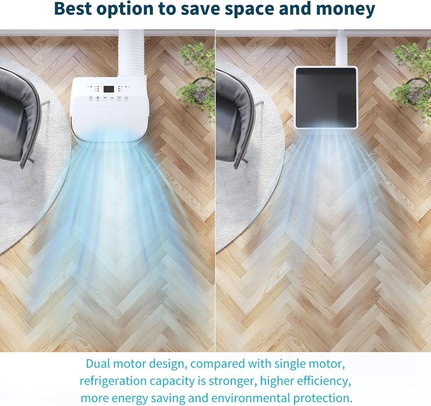 10,000 BTU Portable Air Conditioner for Rooms up to 450 Sq.Ft, 3-in-1 Portable AC Unit with Cooling, Dehumidifier & Fan Modes, Remote, 24H Timer, Sleep Mode, Window AC Kit, AC Unit for Bedroom