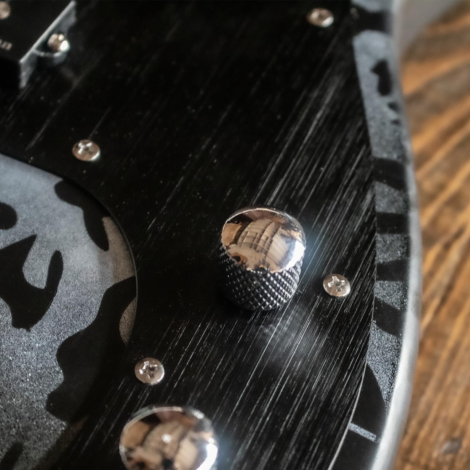 Sawtooth Johnny Martin Black and White Signature Leopard Skin Electric Bass Guitar w Padded Gig Bag