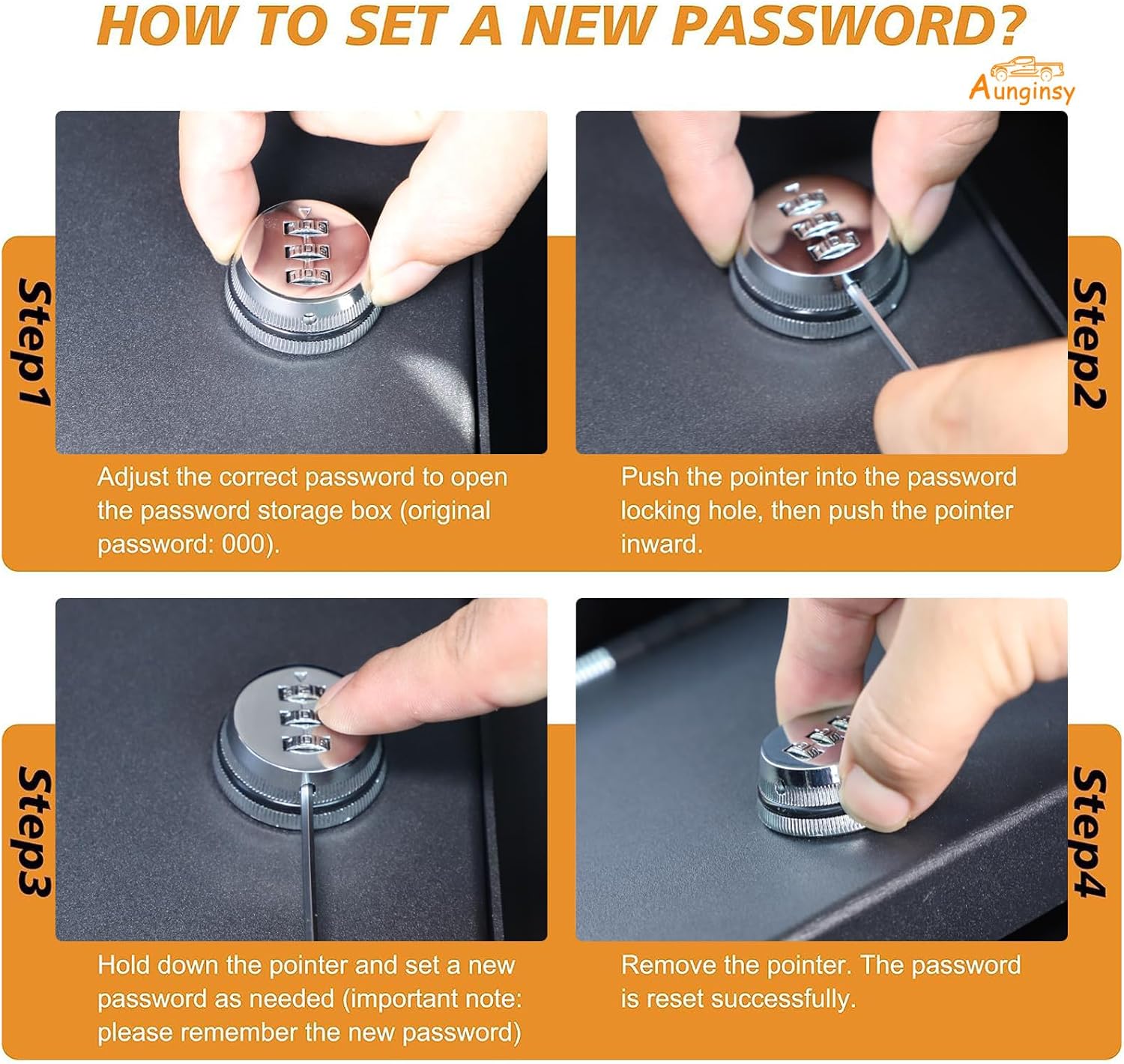 Aunginsy Car Center Console Lock Safe Box Armrest Storage Compatible with Toyota Tundra 2022-2025 Center Console Lock Box Armrest Security Organizer Tray with 3 Digit Combo Password Insert Accessories