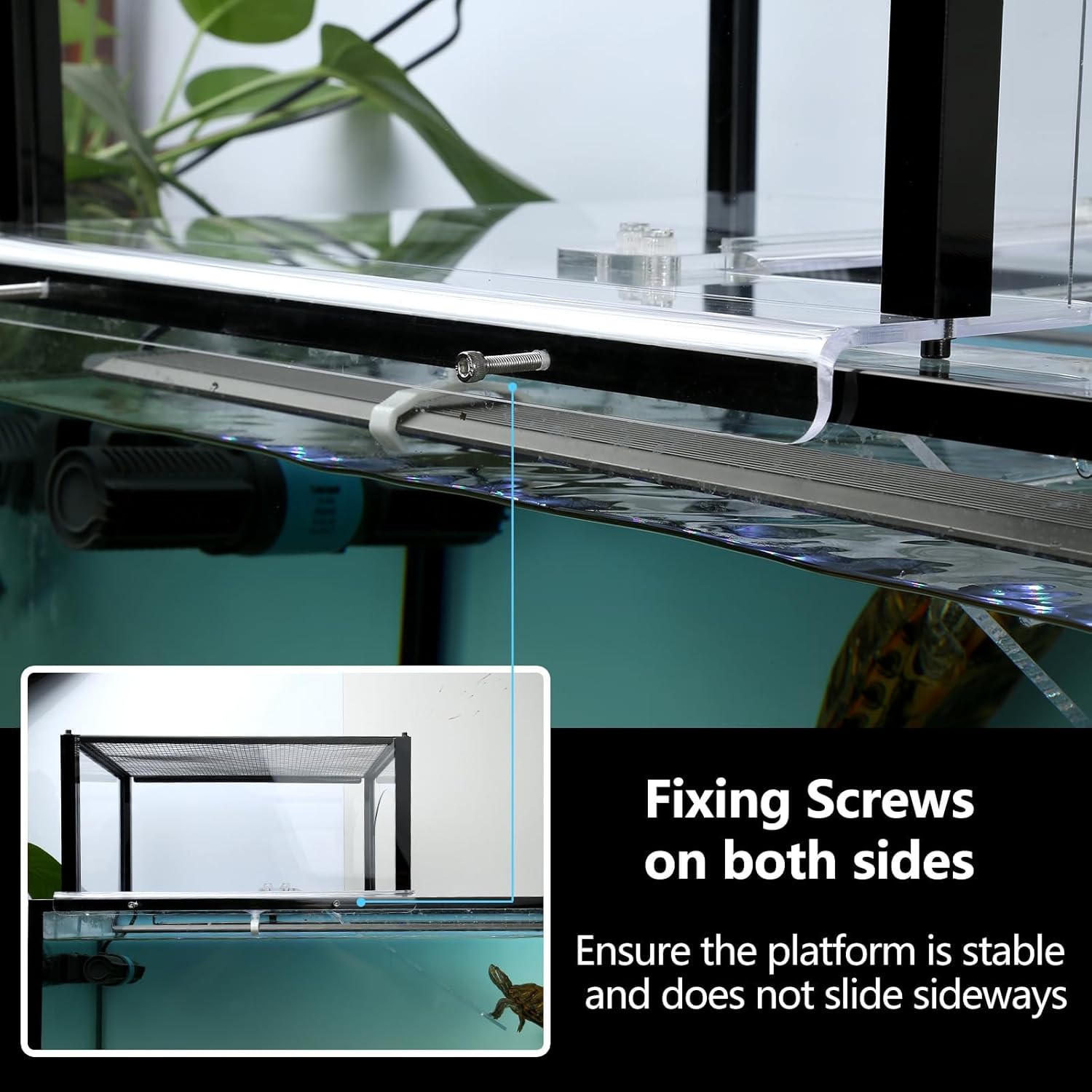 Turtle Topper Basking Platform for Aquatic Turtles 40 Breeder 75 Gallon, Aquatic Reptile Ramp Dock, Terrace, Turtle Tank Accessories