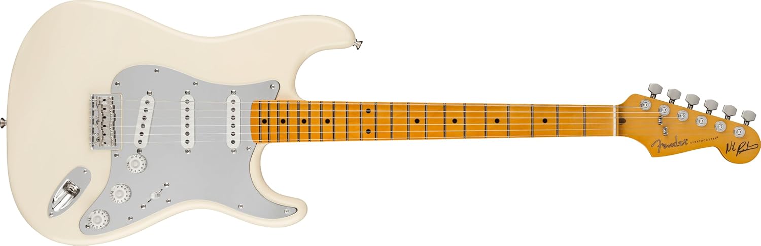 Fender Nile Rodgers Hitmaker Stratocaster Electric Guitar, Olympic White, Maple Fingerboard