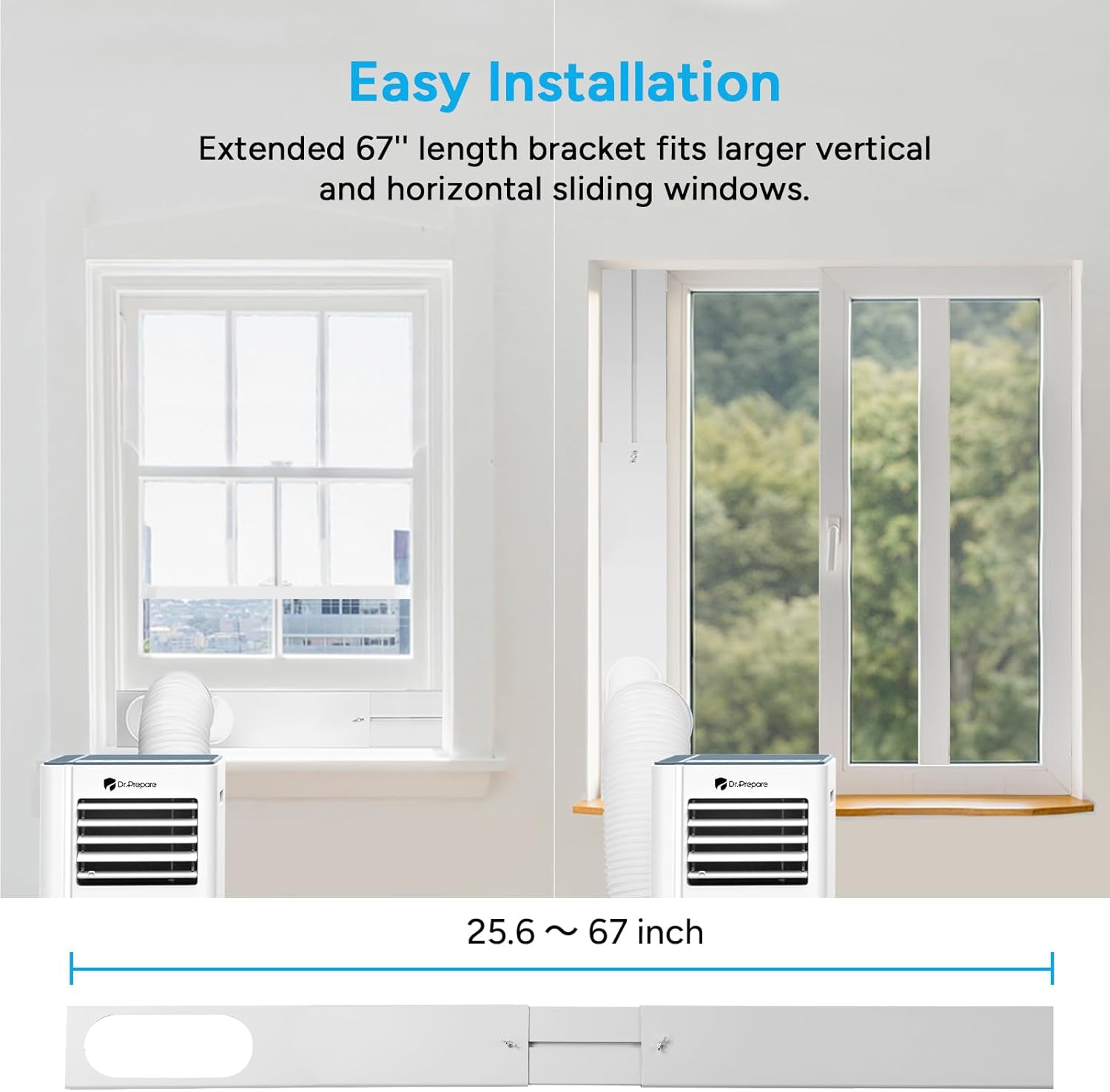 DR.PREPARE 8,000 BTU Portable Air Conditioner with WiFi Enabled, Cooling, Dehumidifier, Fan & Sleep Modes 4-in-1 Portable AC w/Remote Control & 67'' Window Kit, Cools Up To 350 sq. ft, 1-24H Timers