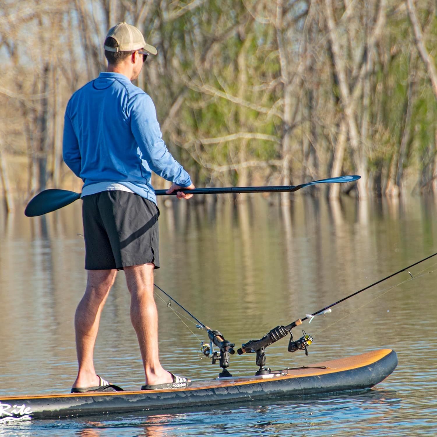 SUP Angler Lite Universal Paddle Board Mount with Paddle Board Fishing Rod Holders, Phone Holders, Cup Holders; Paddle Board Accessories