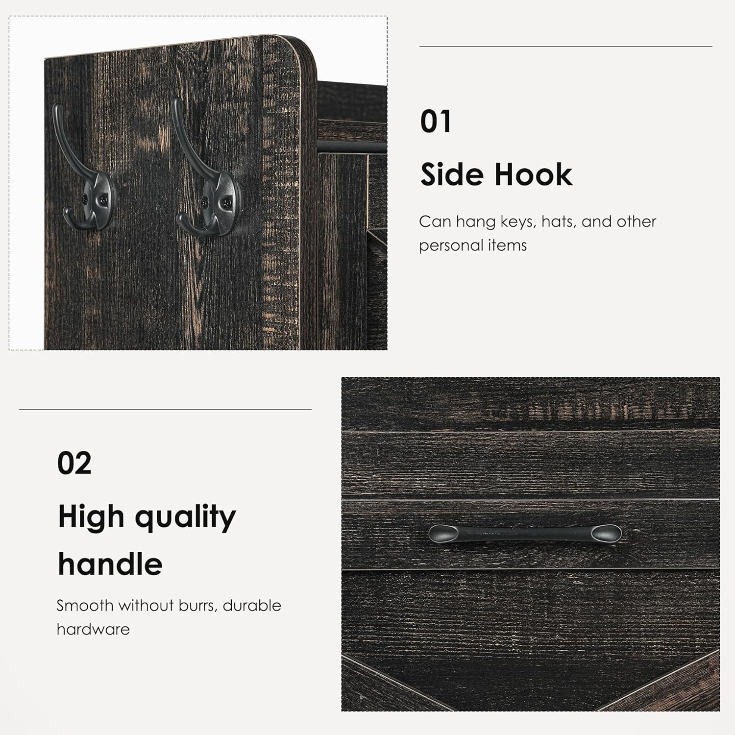 Narrow Shoe Cabinet with Wall Mount: Space-Saving Entryway Storage for Renters & Small Apartments - Rustic Brown Flip-Down Organizer with Adjustable Legs & Hooks