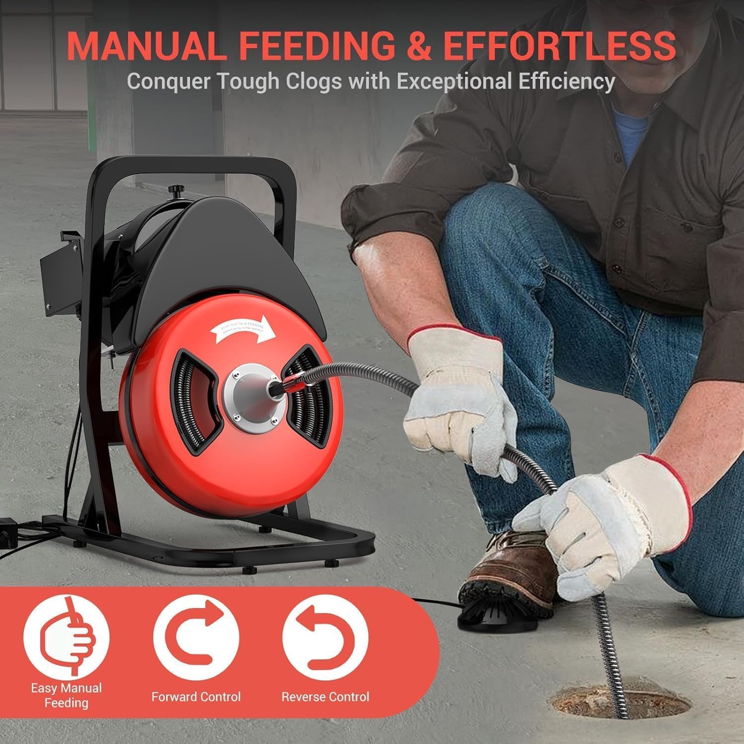 Electric Drain Cleaning Machine – 50FT x 1/2