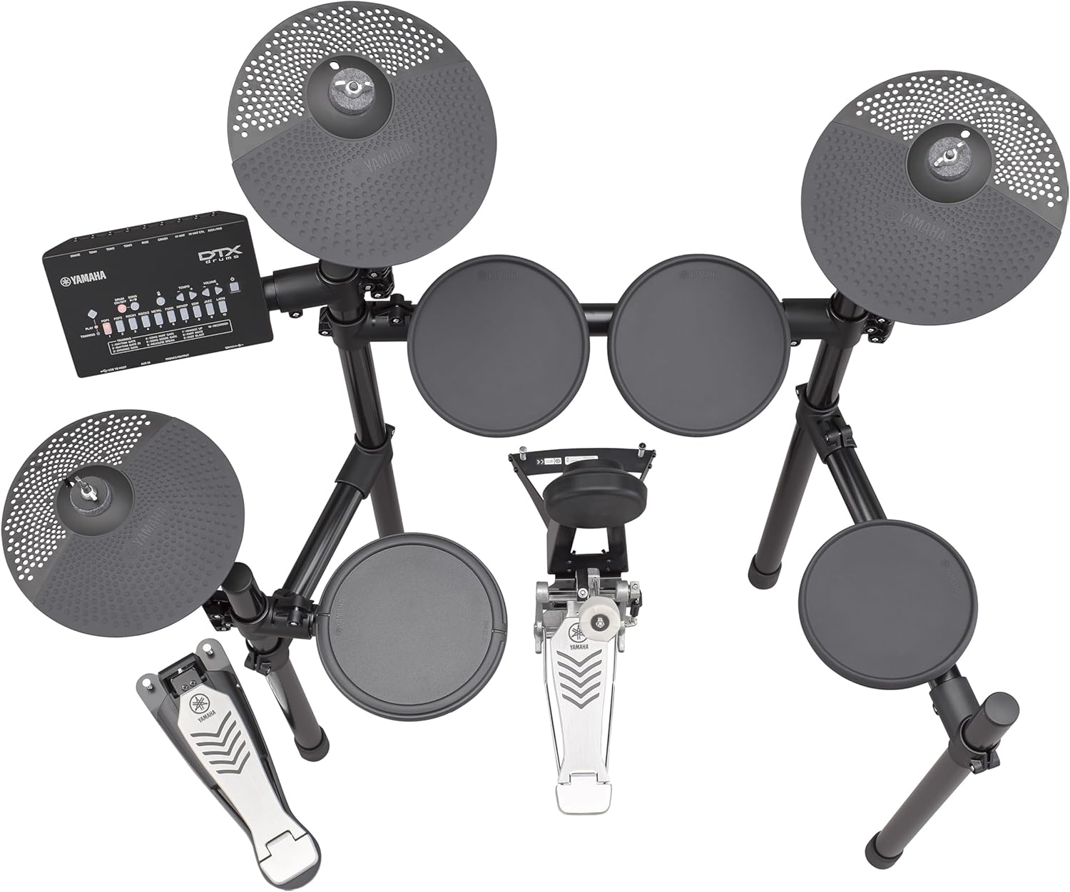 Yamaha DTX452K Electronic Drum Set with 400+ Premium Customizable Sounds, USB Audio/MIDI, 3-Zone Snare Pad, Quiet Pads, Kick Tower and Pedal, Smart App Included