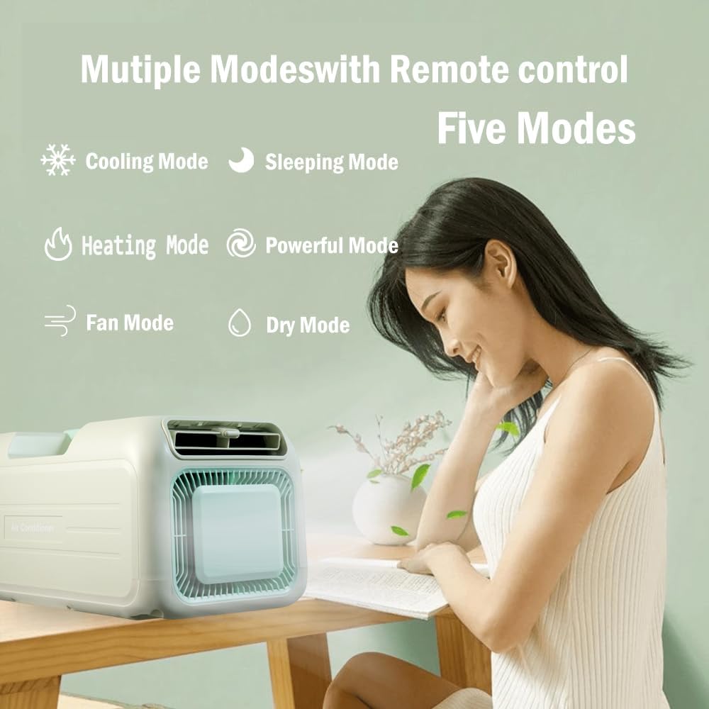 Heating And Cooling 110V 4500 BTU Portable Camping Air Conditioner For Tent Outdoor and Indoor Use,Suitable For RV,Truck,Van and Car Airconditioning (green) (Green-Heating & Cooling)