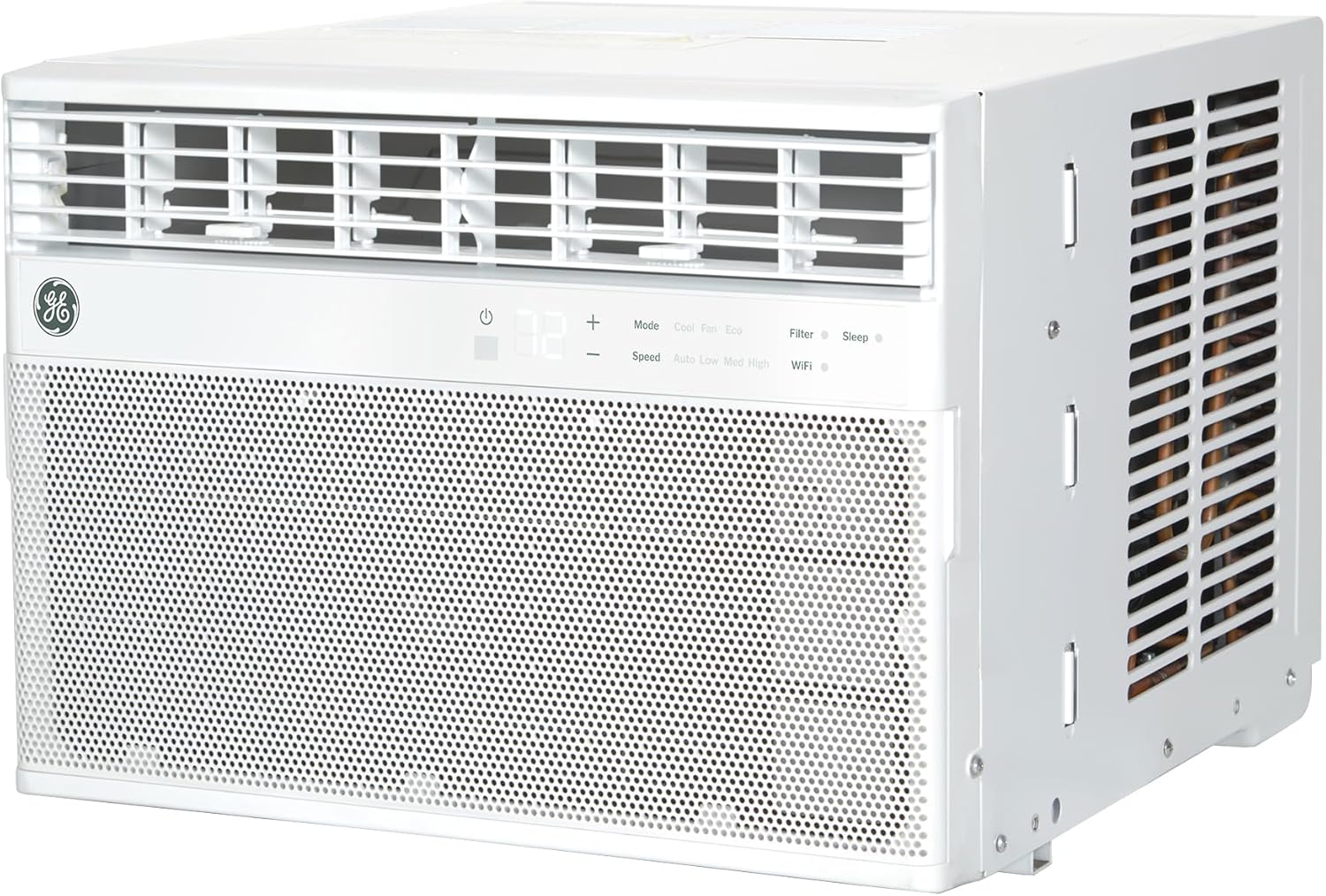 GE Window Air Conditioner 8,000 BTU for Rooms up to 350 sq ft., Wi-Fi Enabled, Energy-Efficient Cooling for Medium Rooms, Easy Install Kit, Control Using Remote or Smartphone App, White