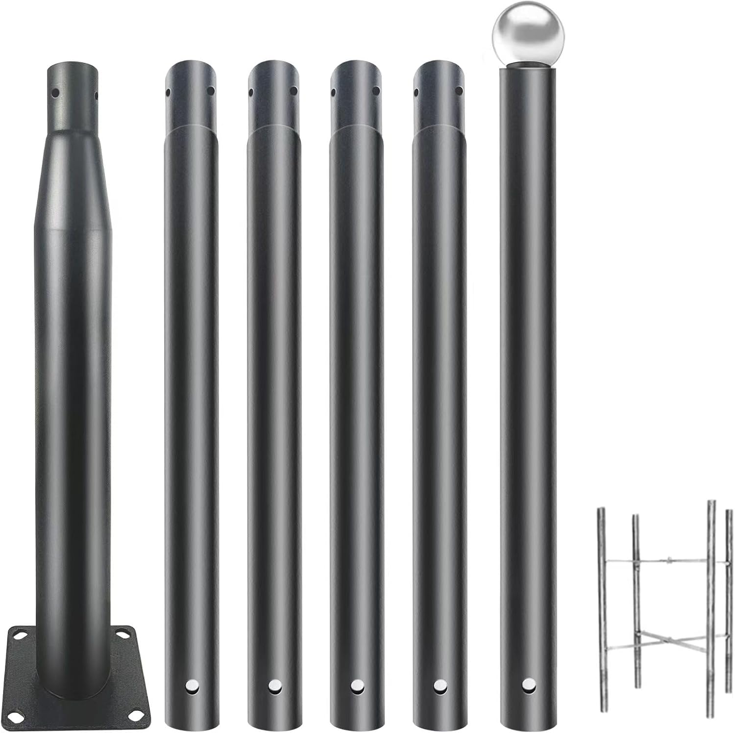 Street Light Pole 20Ft, Street Light Poles for Outdoor Lighting,Solar Pole Accessory for Street, Suitable for Basketball Courts, Parking Lots, Residential Areas, Park (20FT)