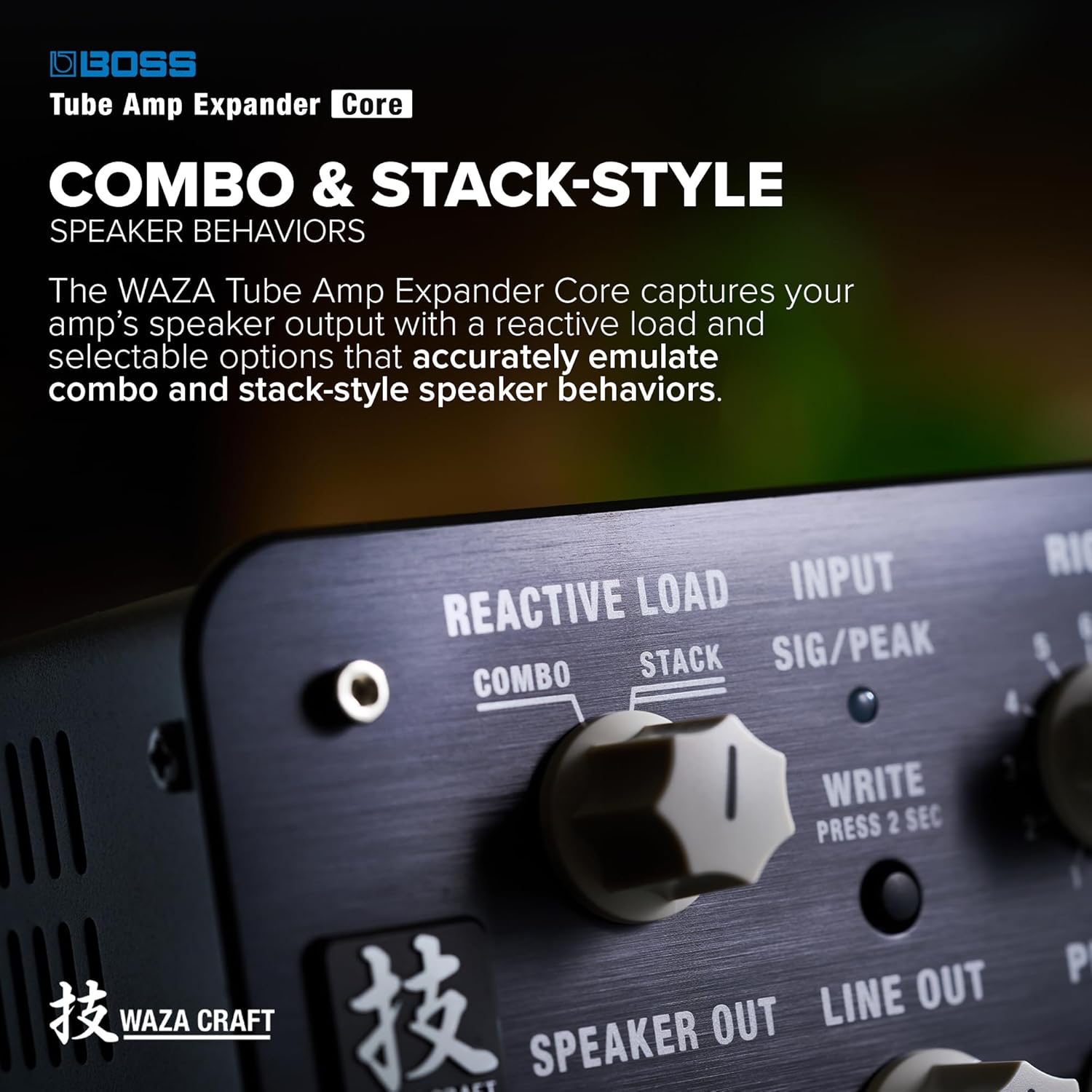 BOSS WAZA Tube Amp Expander Core | Reactive Load Box | Mix-Ready Sounds | Direct Recording Features | Advanced Tube Logic Design
