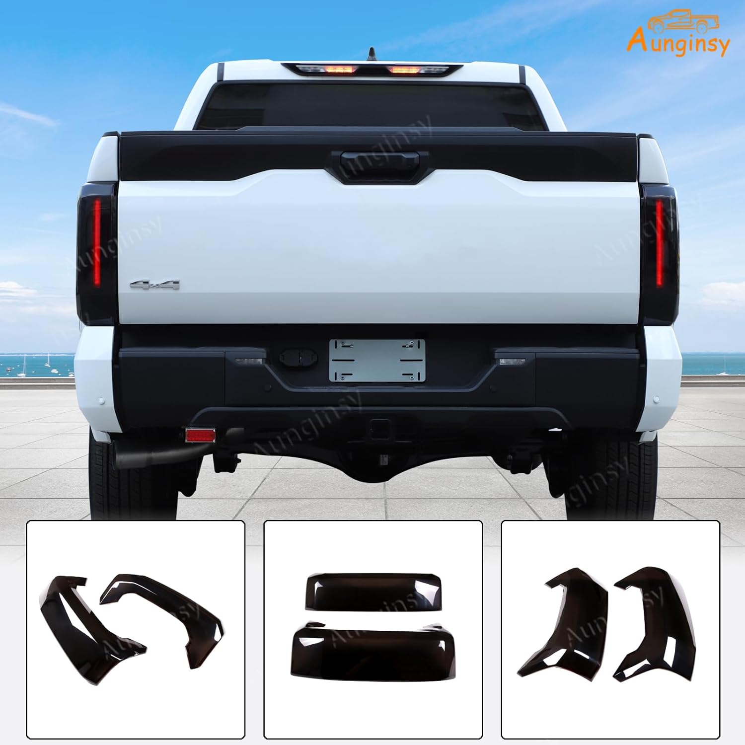 Aunginsy Car Rear Tail Light Cover Tail Lamp Shell Shade Compatible with Toyota Tundra 2022-2026, Smoked Taillight Shell Trim Cover Taillight Lamp Cover Guard Trim Frame Protect Decorative Accessories