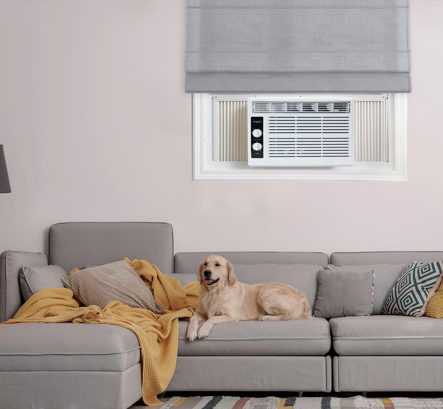 Whirlpool 5,000 BTU 115V Window Air Conditioner & Dehumidifier with Mechanical Controls, Window AC Unit for Apartment, Dorm Room, & Small Rooms up to 150 Square Feet in White