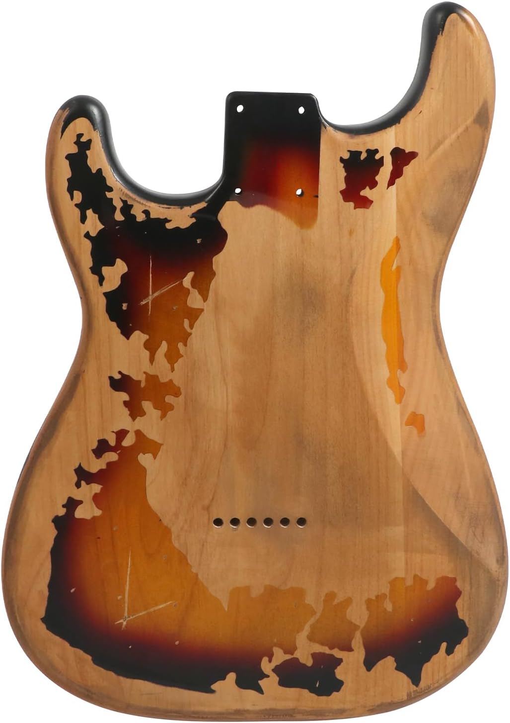 Sunsmile Relic Electric Guitar Body ST Style Nitro Top Alder Wood DIY Guitar Body H-S-H Route Relic 3 Tone Sunburst.