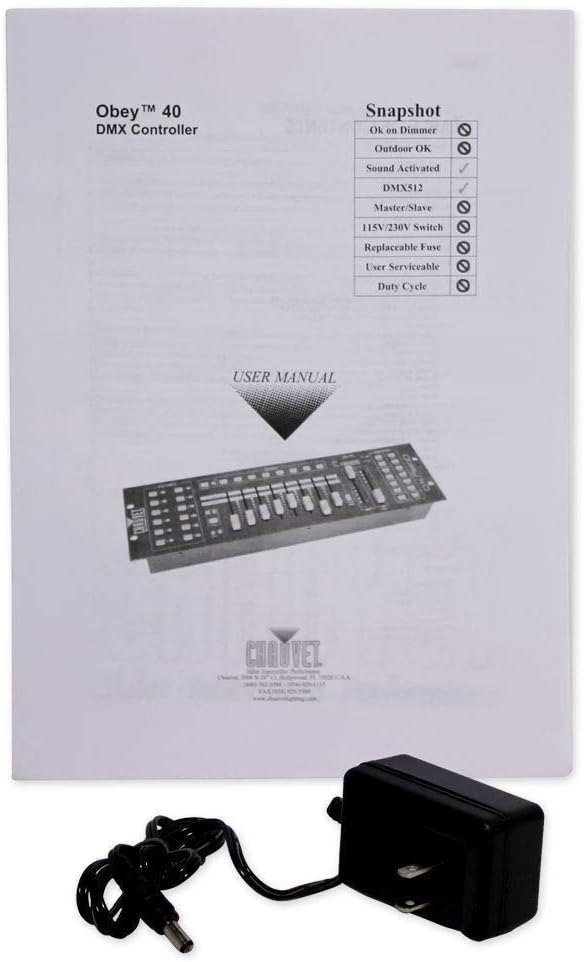 Audiosavings Bundle (1) Chauvet DJ OBEY40 Universal DMX-512 Light Controller With 192 Channels Bundle With (1) Rockville RPB2-BLACK Handheld Wireless Portable Bluetooth Speaker Great Sound (Items 2)