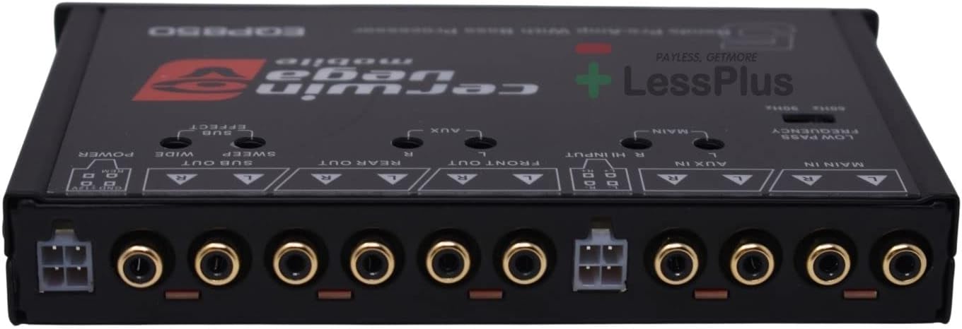 Cerwin Vega 5-Band Pre-Amp Equalizer with Built-in Bass Processor - Ultimate Car Audio System Accessory, High-Level Input, Subwoofer Level Control, Selectable Low Pass Filter, Auxiliary Input EQP850
