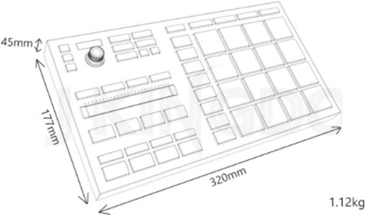 DJ Electronic Drum Machine Pad Controller Multi-Function Equipment with USB Connectivity, Customizable Sounds, 16 Pads, Black