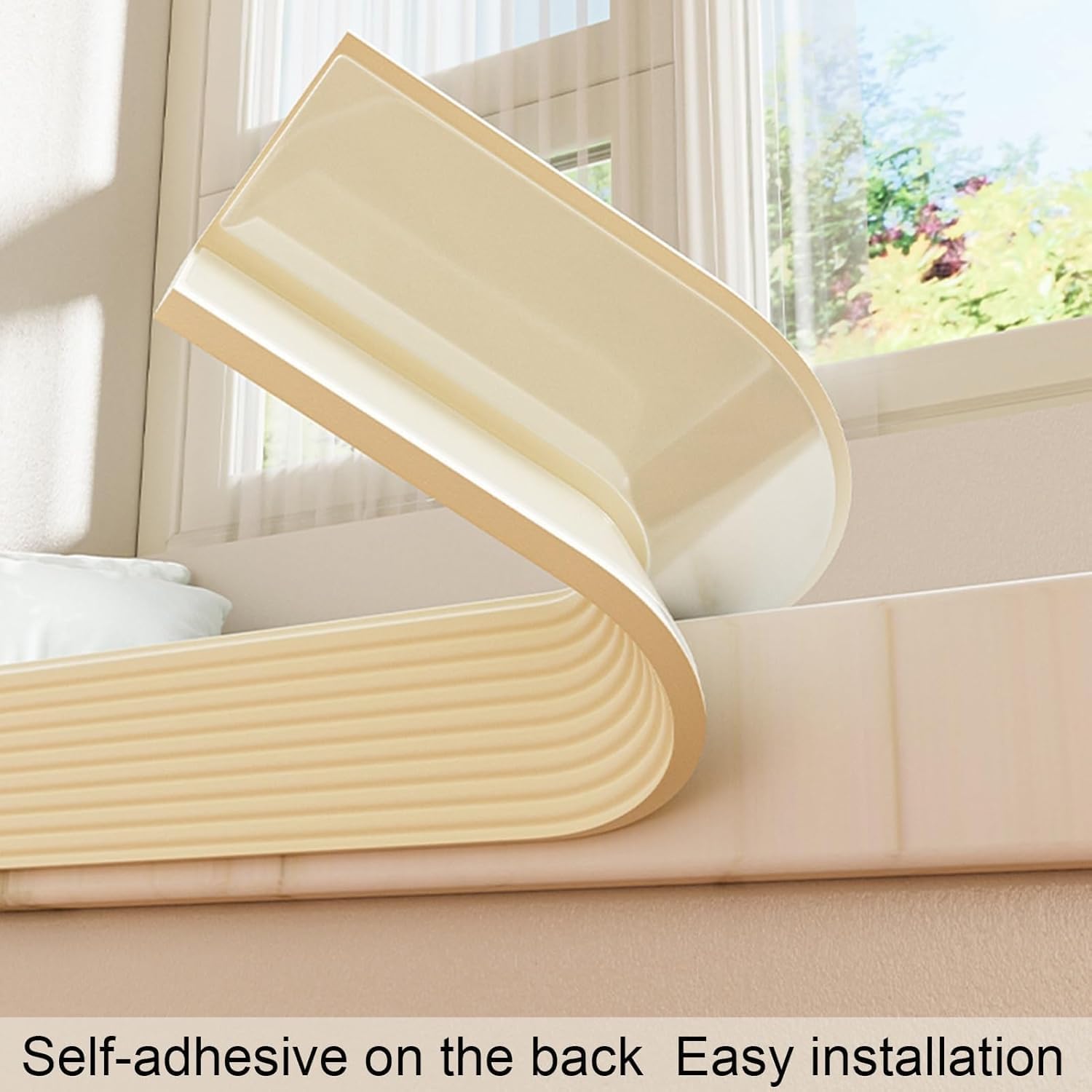 Furniture Edge Corner Guards, Furniture Corner Protectors Soft Extra Wide Guard Self Adhesive Bumpers Wall Protector Foam Padding for Garage Fireplace Table Stair(Woody,16.4ft/5m)