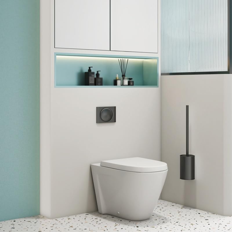 Bathroom Wall Niche Bathroom Shower Niche with LED Lighting Recessed Waterproof Organizer Wall-Mount Steel Storage Shelf Horizontal/Vertical Insert No Tile