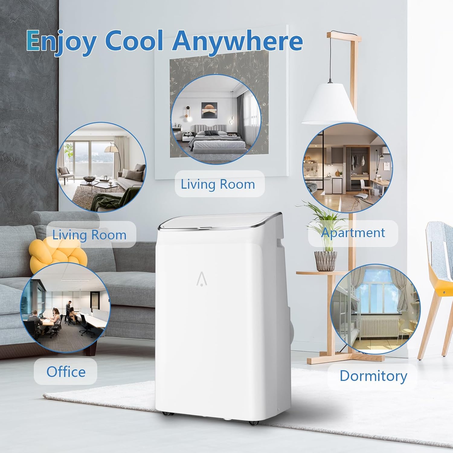 Portable Air Conditioner 14000 BTU with Remote Control, 3-in-1 Free Standing Cooling AC Unit with Fan & Dehumidifier, Cooling Up to 700 sq.ft, Smart/Sleep Mode,3 Speed,Auto Swing,24H Timer