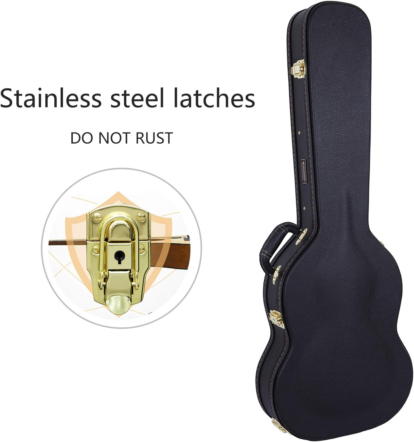 Crossrock Hardshell Arch Top wood case fits SG Electric Guitars-Black(CRW620SGBK)