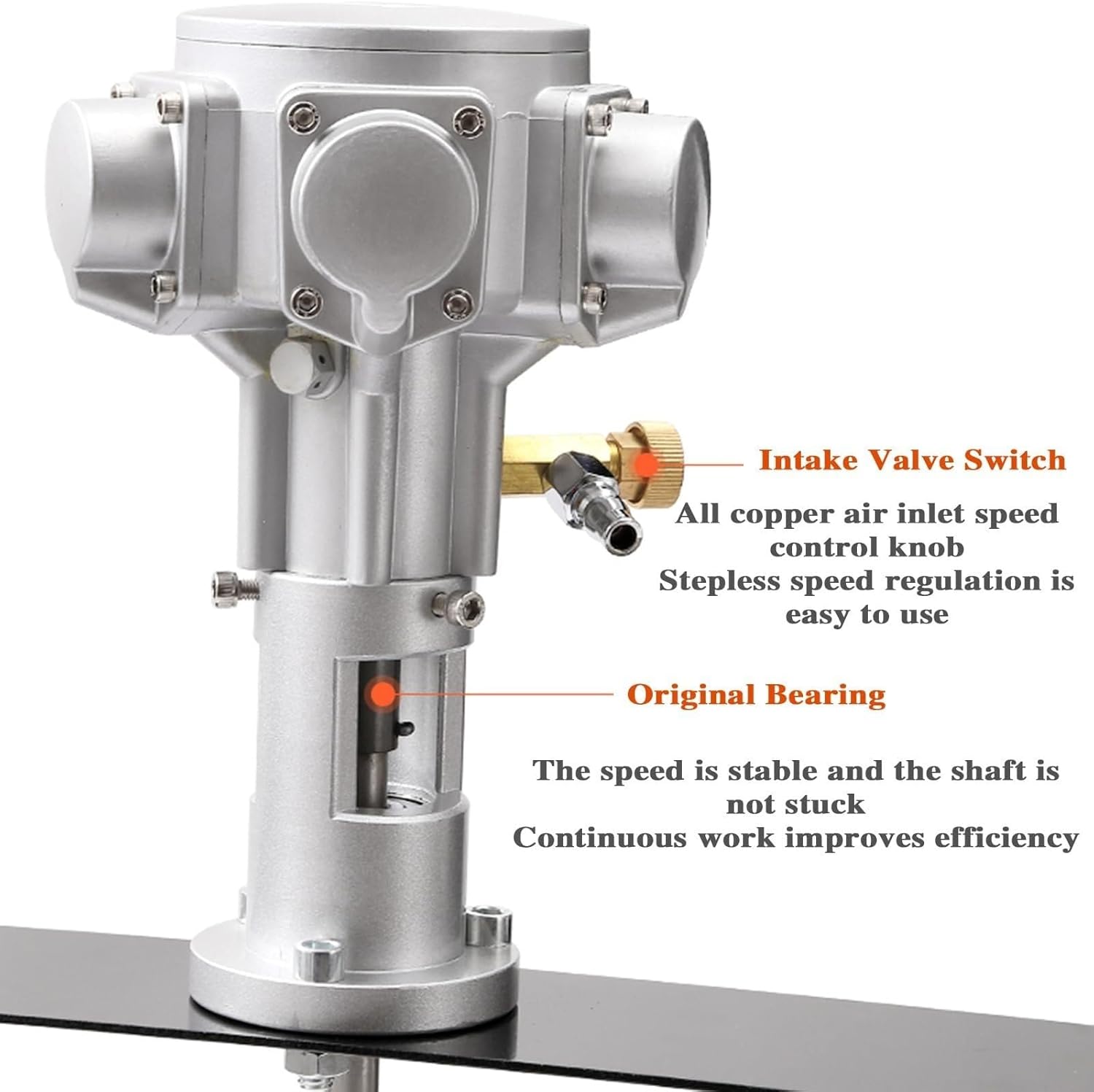 55 Gallon Pneumatic Paint Mixer, 1/2HP Tank Barrel Air Agitator, Paint Stirring Machine Mix Tool for Viscous Liquid Ink Dye