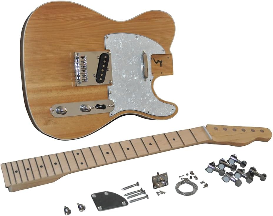RSW DIY Electric Guitar Kit, Elm Body, Maple Neck, 6 Strings, Right-Handed, 25.5 Inch Scale Length