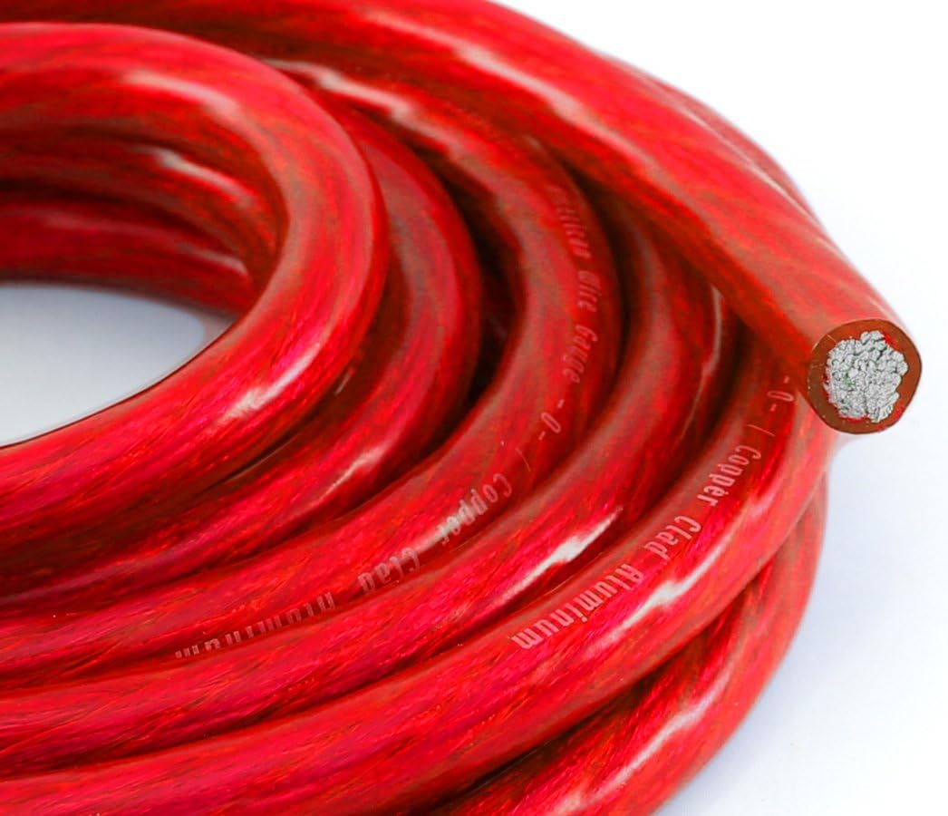KnuKonceptz Bassik 4 Gauge Red Power/Ground Wire Cable - 100 Feet