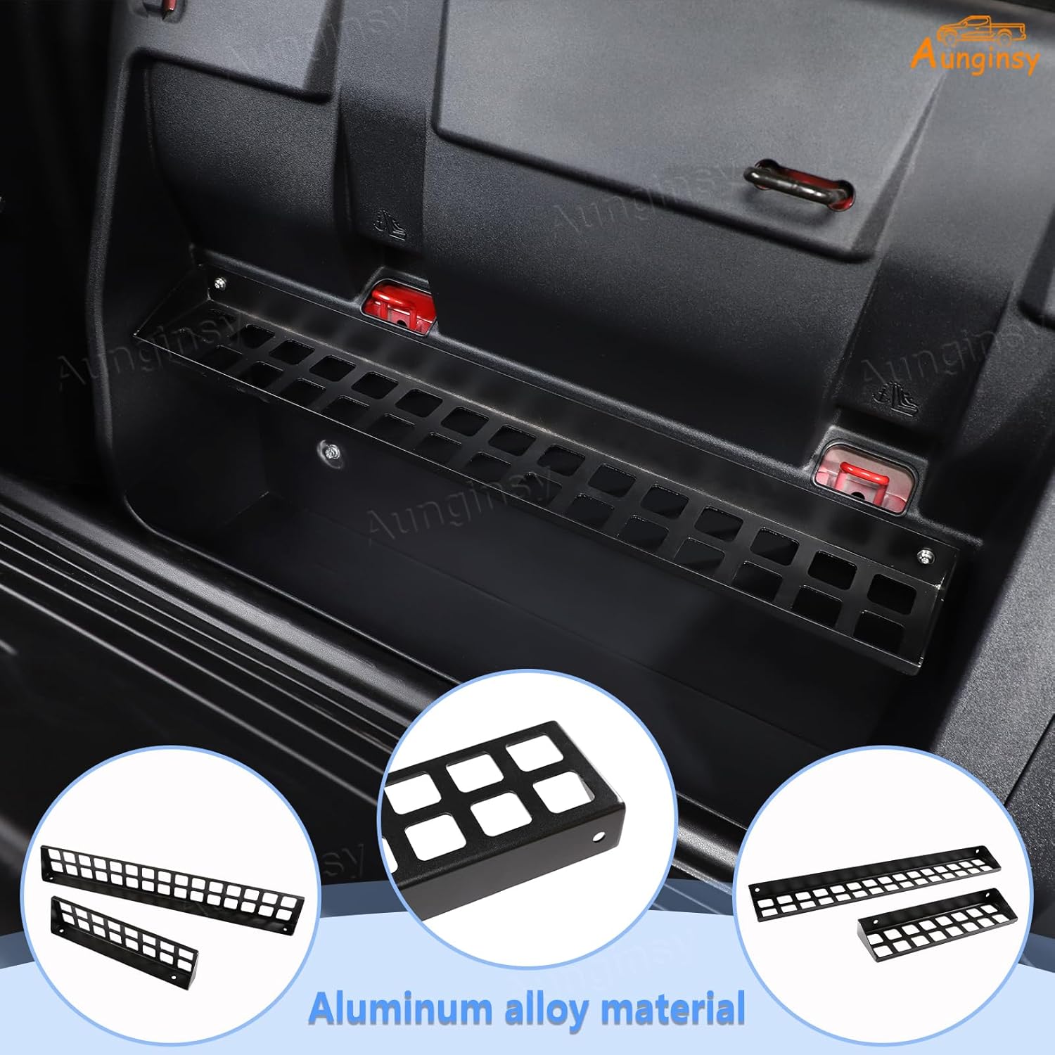 Aunginsy Backseat Car Organizer Tray Compatible with Toyota Tacoma 2016-2023 Aluminum Second-Row Seat Back Storage Partition Storage Rack Shelf Panel Hanging Expansion Storage Baffle Box Accessories