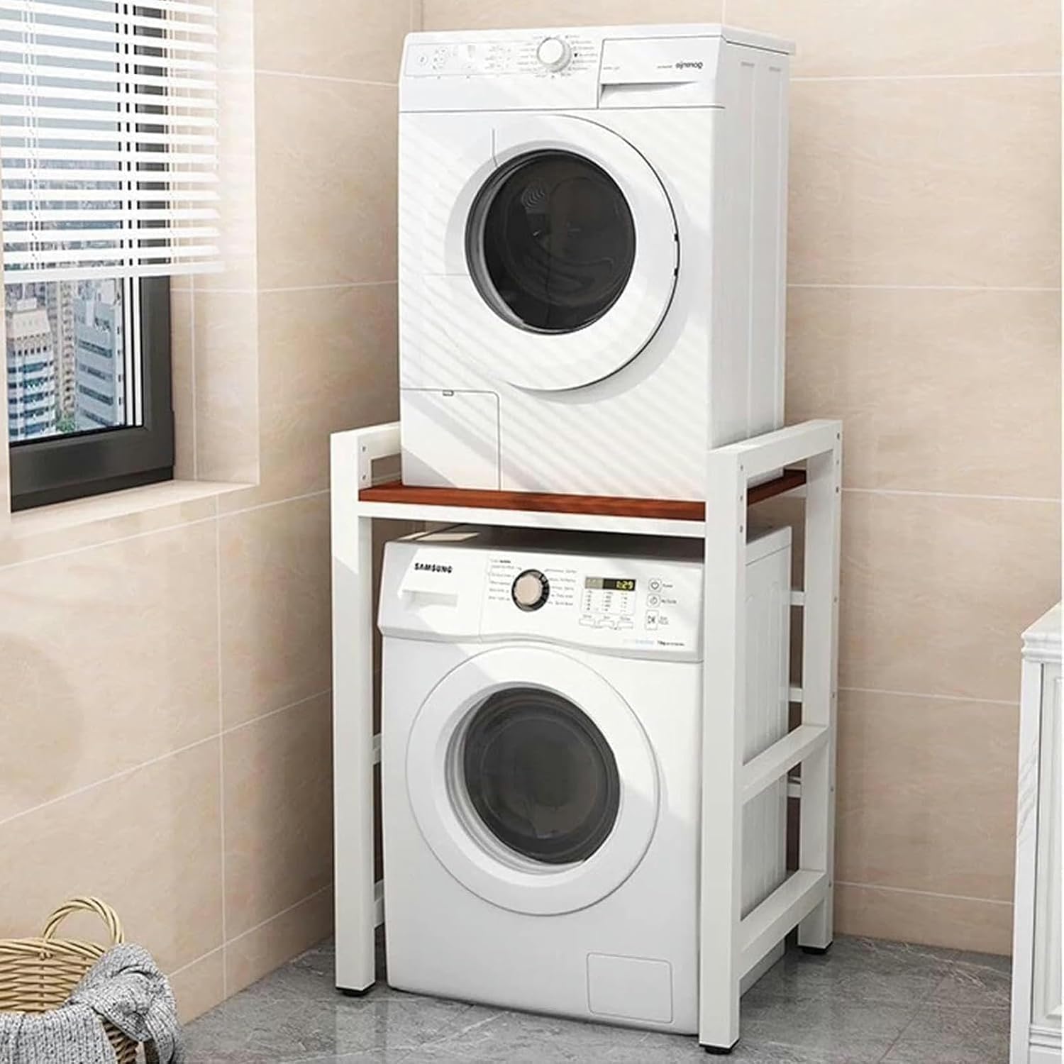 Storage Rack Above Washing Machine Washing Machine Cabinet Standalone Washing Machine Rack Drum Washing Machine Storage Rack for Bathroom Kitchen Balcony Laundry Room D,75 * 65 * 1